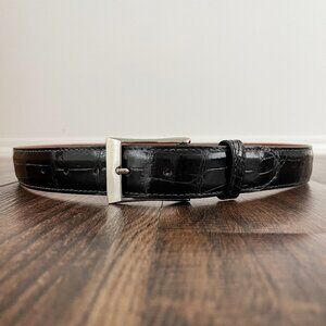 Saks Fifth Avenue Genuine American Alligator Leather Belt USA Mens Size 40 Black
